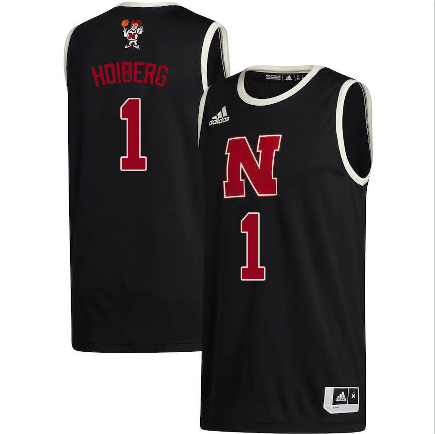 Men #1 Sam Hoiberg Nebraska Cornhuskers College Basketball Jerseys Sale-Black - Click Image to Close